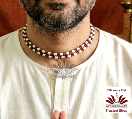 Tulsi Neck Mala With Colour Bead